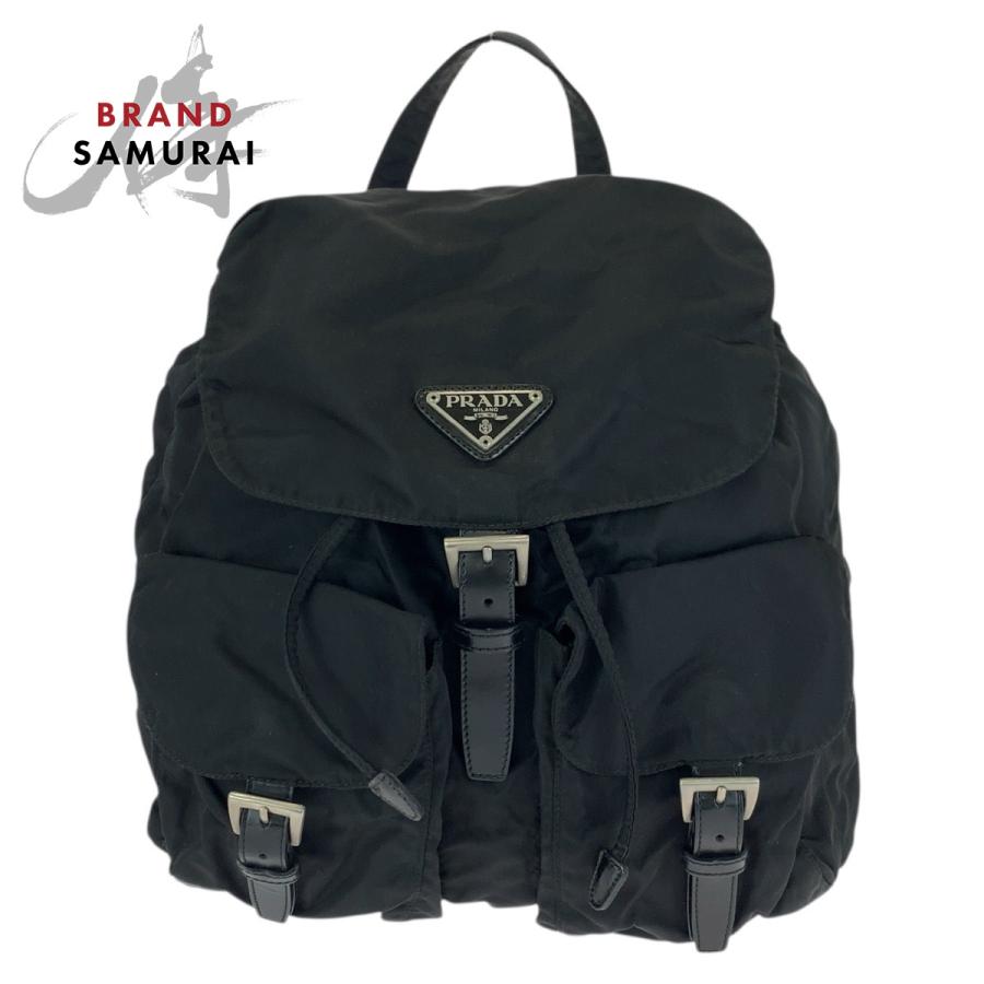 PRADA（プラダ） 美品 テスート 三角ロゴプレート ブラック 黒