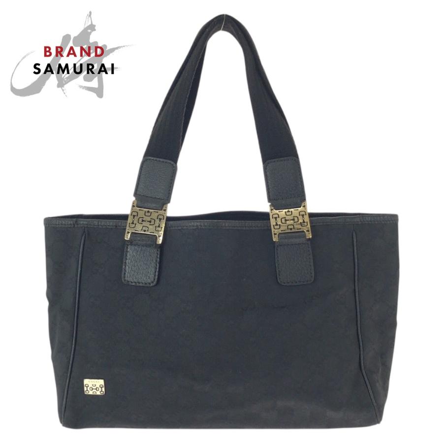 GUCCI（グッチ） ホースビット ブラック 黒 ゴールド金具 GGキャンバス 