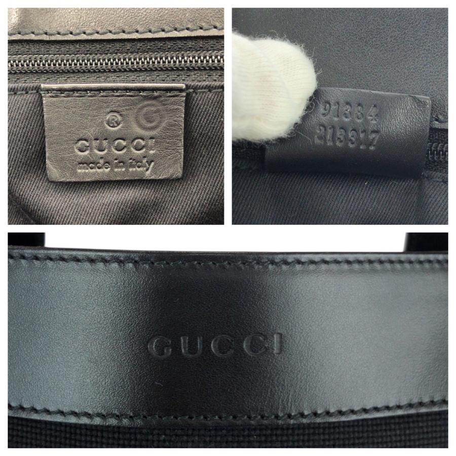 美品 GUCCI グッチ ブラック 黒 シルバー金具 キャンバス/レザー 91384 トートバッグ ビジネスバッグ ショルダーバッグ メンズ 601316_3