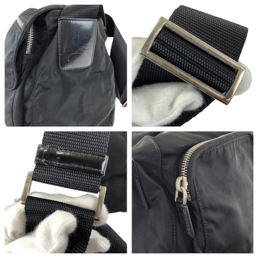 美品 PRADA プラダ テスート 三角ロゴプレート ブラック ナイロン/レザー ショルダーバッグ メッセンジャーバッグ 601318_5