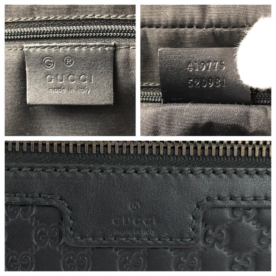 GUCCI（グッチ） マイクログッチシマ ブラック 黒 シルバー金具 レザー 