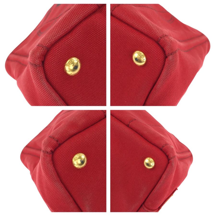 PRADA プラダ カナパ レッド ゴールド金具 キャンバス トートバッグ ハンドバッグ レディース 601338 | PRADA | 02