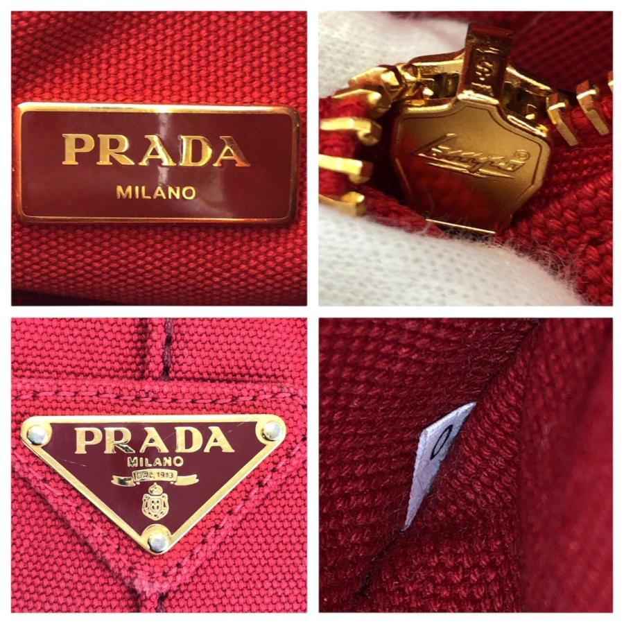 PRADA プラダ カナパ レッド ゴールド金具 キャンバス トートバッグ ハンドバッグ レディース 601338 | PRADA | 03