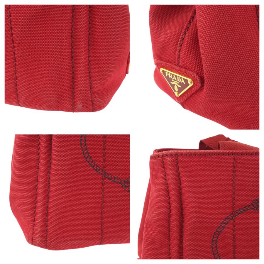 PRADA プラダ カナパ レッド ゴールド金具 キャンバス トートバッグ ハンドバッグ レディース 601338 | PRADA | 04