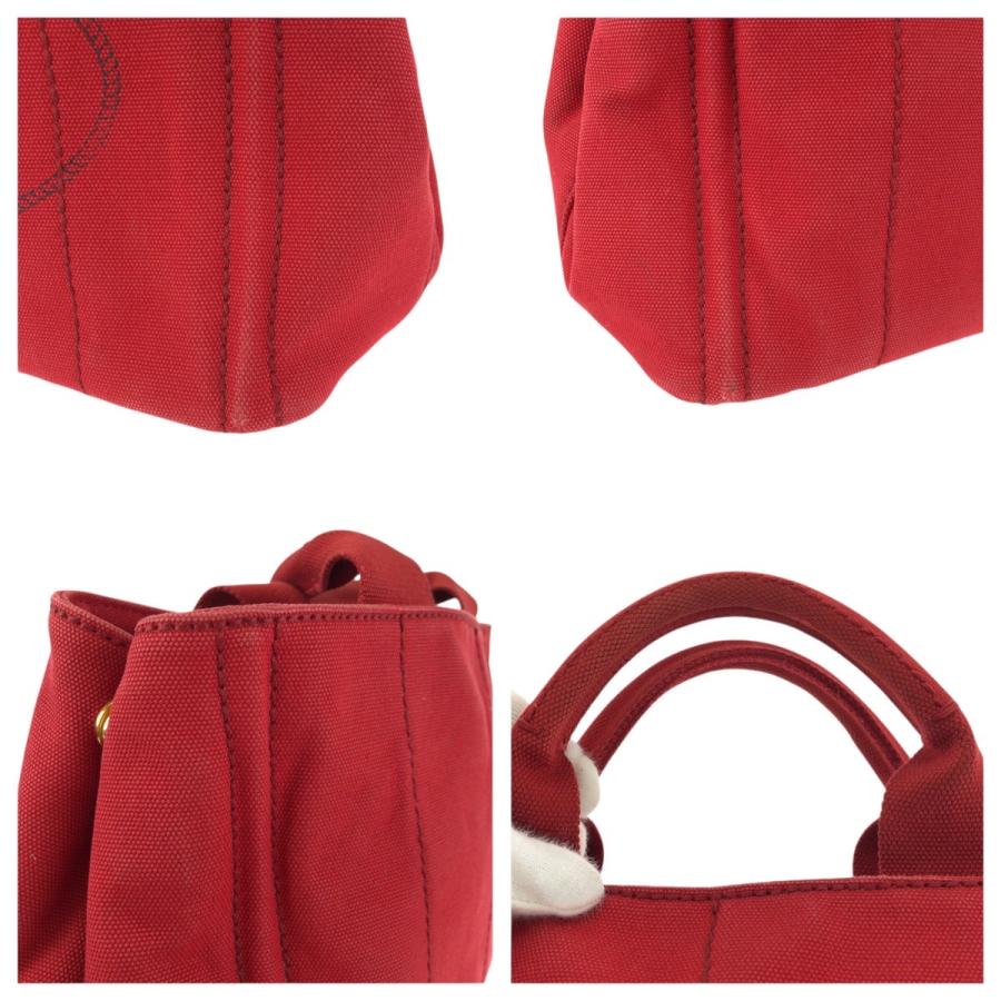 PRADA プラダ カナパ レッド ゴールド金具 キャンバス トートバッグ ハンドバッグ レディース 601338 | PRADA | 05