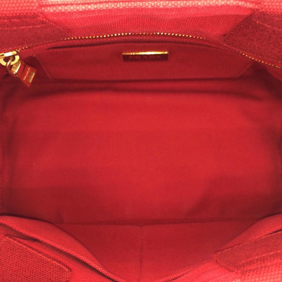 PRADA プラダ カナパ レッド ゴールド金具 キャンバス トートバッグ ハンドバッグ レディース 601338 | PRADA | 08