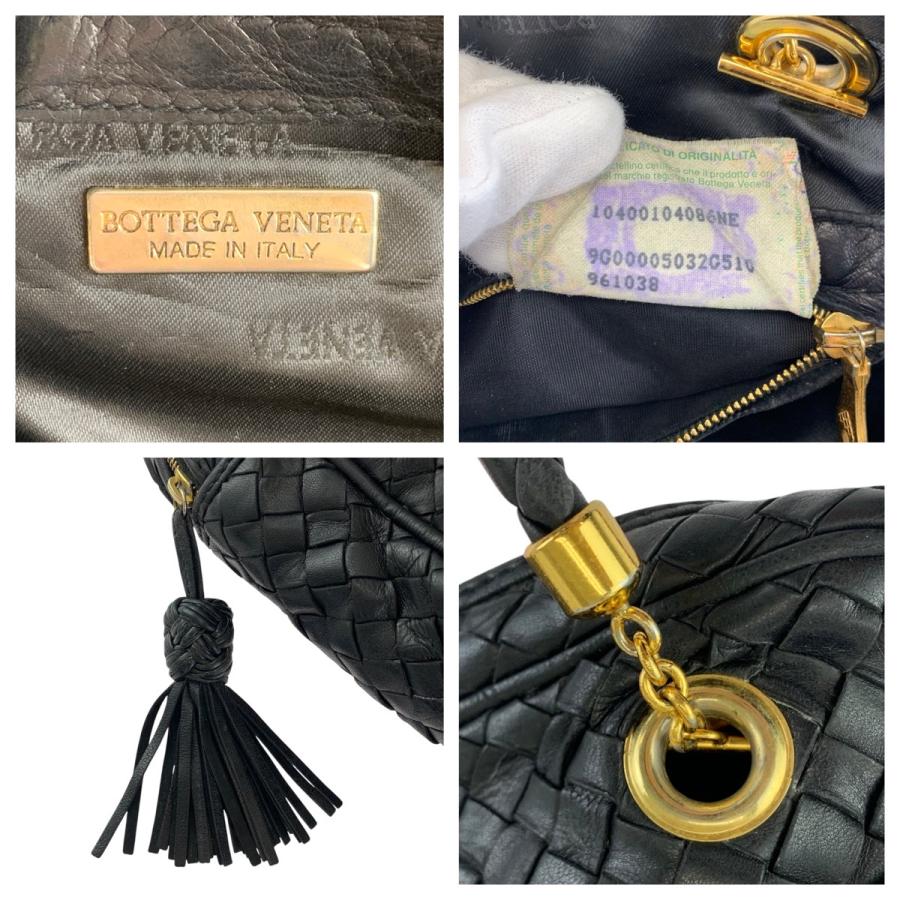 美品 BOTTEGAVENETA ボッテガヴェネタ イントレチャート ブラック 黒 ゴールド金具 9G00005032G510 ショルダーバッグ レディース 601351_2