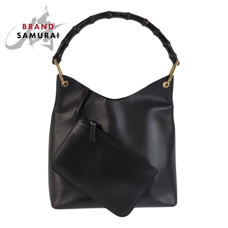 GUCCI（グッチ） 美品 バンブー ブラック 黒 ゴールド金具 レザー 001 