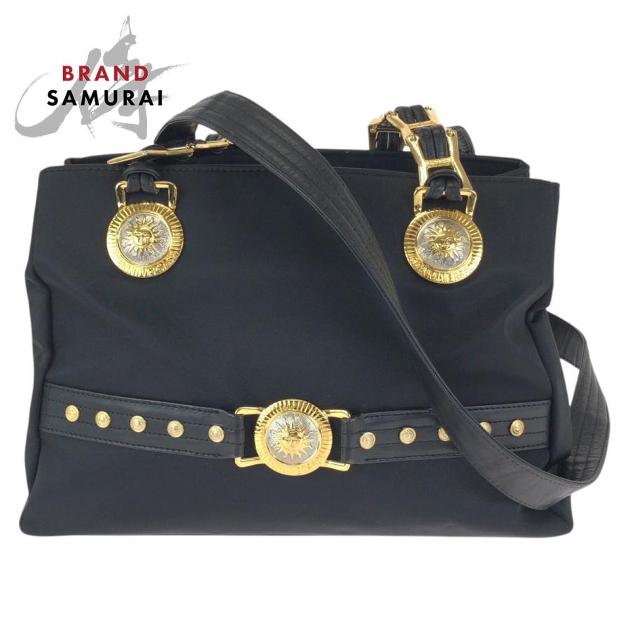 美品 VERSACE ヴェルサーチ ヴィンテージ サンバースト ブラック 黒