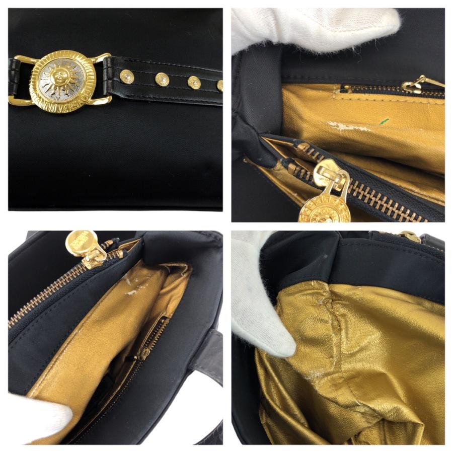✨超美品✨ヴェルサーチ ハンドバッグ サンバースト ブラック ヴィンテージ ロゴ 美品 VERSACE ヴェルサーチ ヴィンテージ サンバースト ブラック 黒