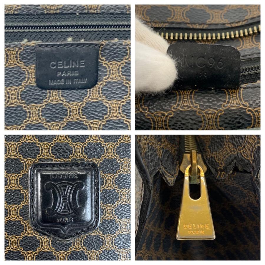CELINE セリーヌ ヴィンテージ マカダム ブラック 黒 ブラウン PVC/レザー MC96 トートバッグ ショルダーバッグ レディース 601362_2