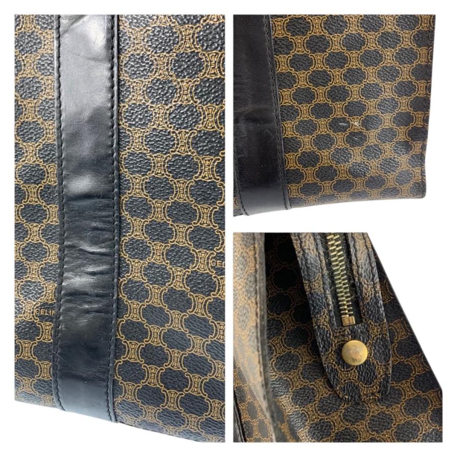 CELINE セリーヌ ヴィンテージ マカダム ブラック 黒 ブラウン PVC/レザー MC96 トートバッグ ショルダーバッグ レディース 601362_4