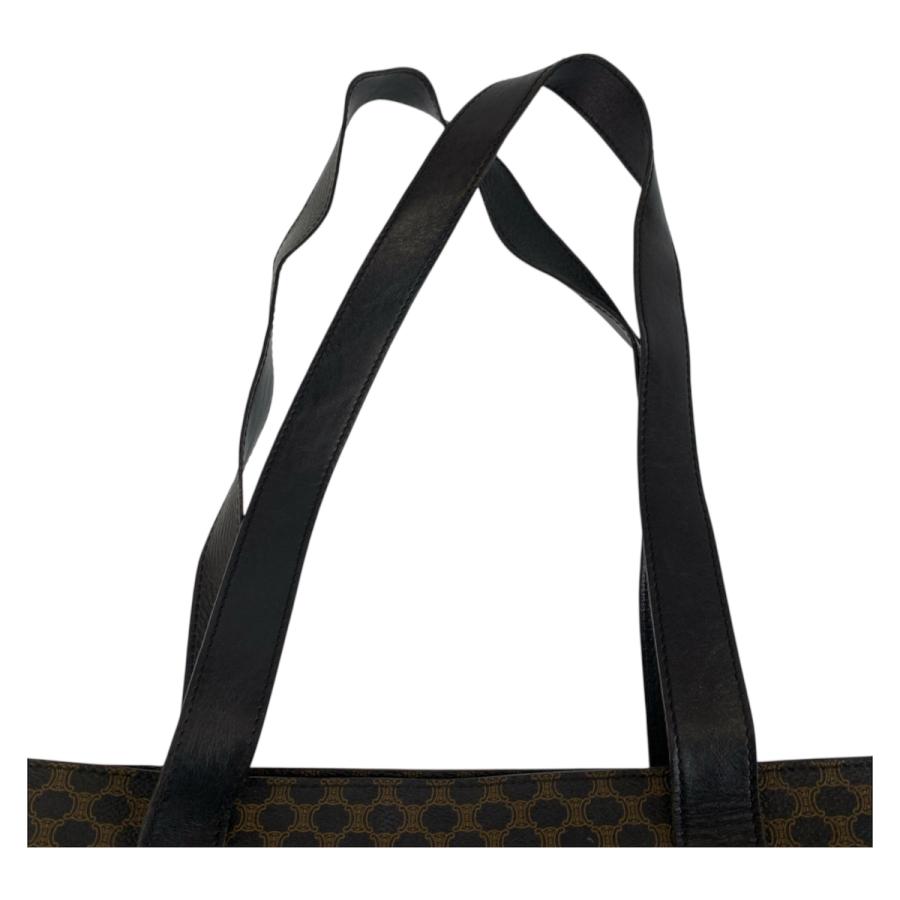 CELINE セリーヌ ヴィンテージ マカダム ブラック 黒 ブラウン PVC/レザー MC96 トートバッグ ショルダーバッグ レディース 601362_7