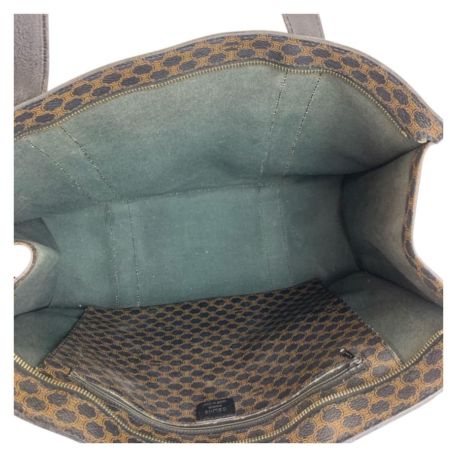 CELINE セリーヌ ヴィンテージ マカダム ブラック 黒 ブラウン PVC/レザー MC96 トートバッグ ショルダーバッグ レディース 601362_8