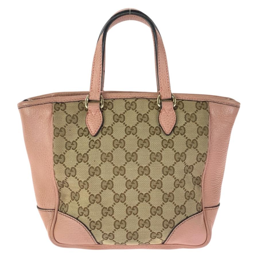 美品 GUCCI グッチ 2way ベージュ ピンク ゴールド金具 GGキャンバス/レザー 449241 トートバッグ ショルダーバッグ レディース 601383_1
