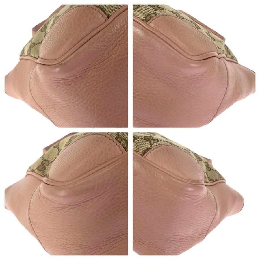 美品 GUCCI グッチ 2way ベージュ ピンク ゴールド金具 GGキャンバス/レザー 449241 トートバッグ ショルダーバッグ レディース 601383_2