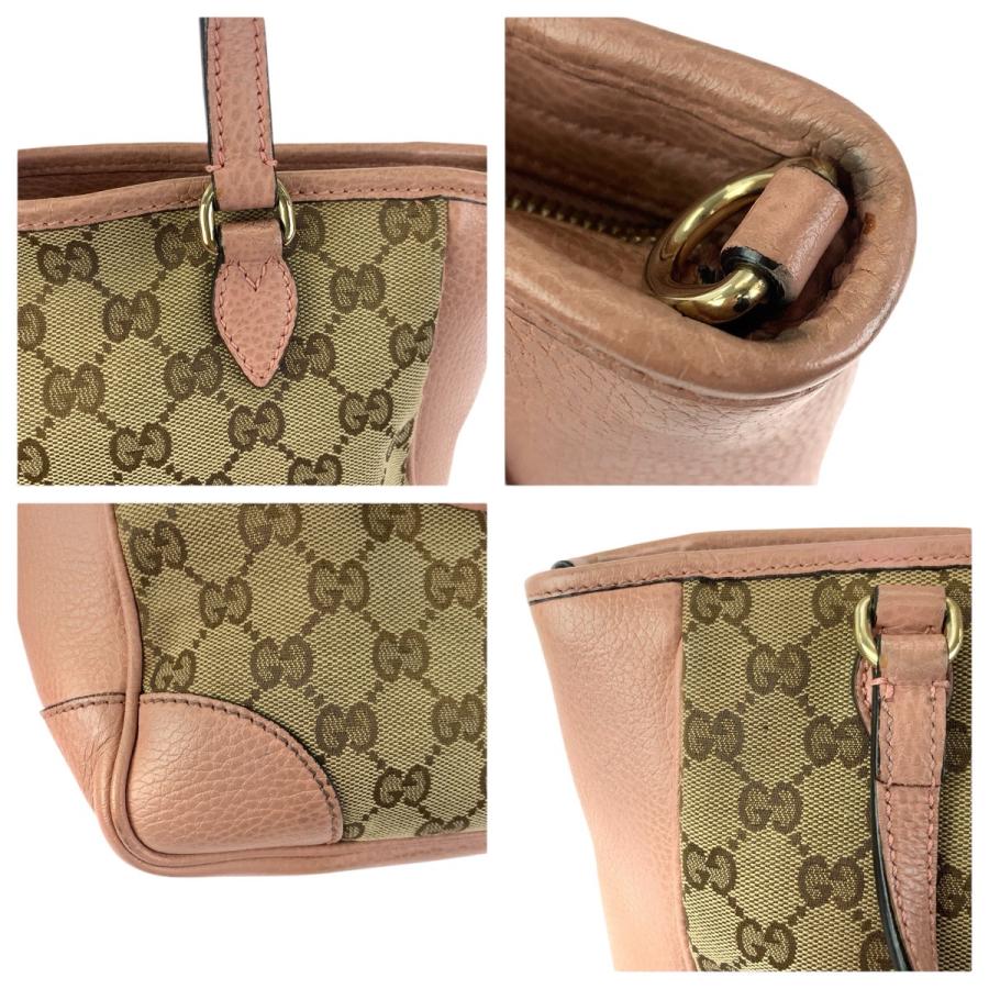 美品 GUCCI グッチ 2way ベージュ ピンク ゴールド金具 GGキャンバス/レザー 449241 トートバッグ ショルダーバッグ レディース 601383_4