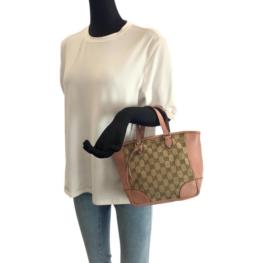 美品 GUCCI グッチ 2way ベージュ ピンク ゴールド金具 GGキャンバス/レザー 449241 トートバッグ ショルダーバッグ レディース 601383_6