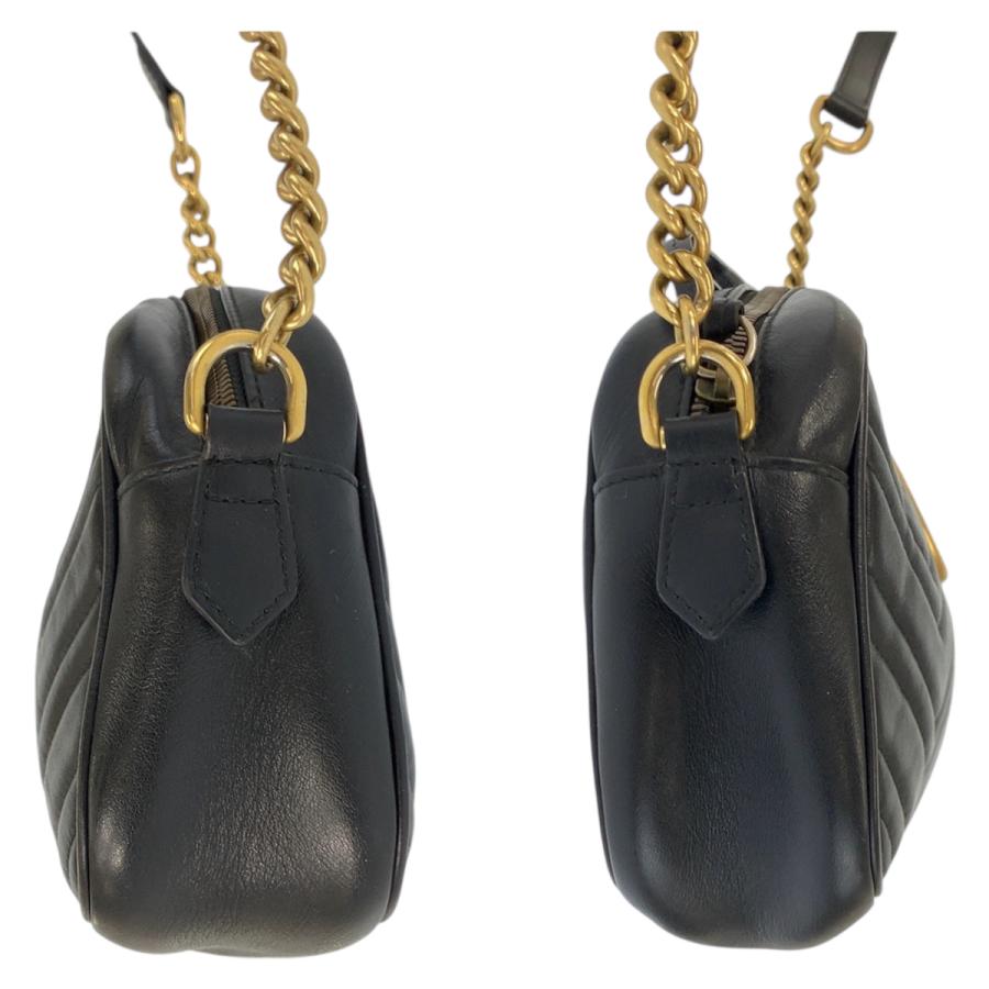 GUCCI グッチ GGマーモント カメラバッグ ブラック 黒 ゴールド金具 レザー 447632 ショルダーバッグ ポシェット レディース 601388_6