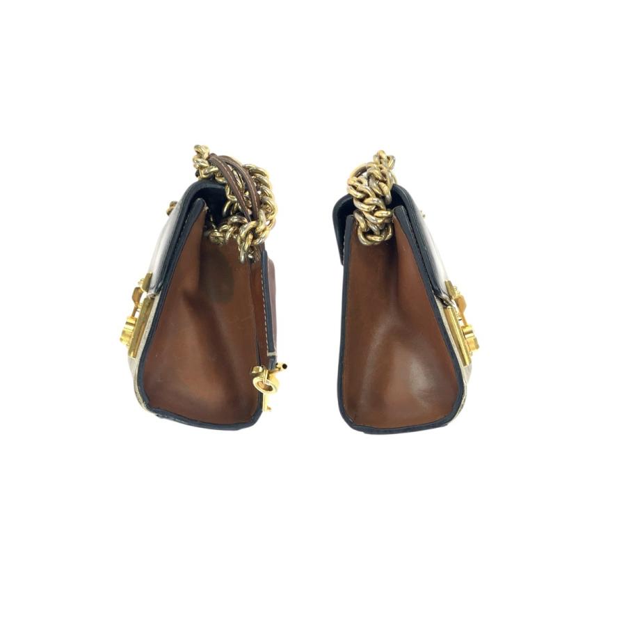 GUCCI グッチ パドロック ベージュ ブラック ゴールド金具 GGスプリームキャンバス/レザー 409487 チェーンショルダーバッグ 601392