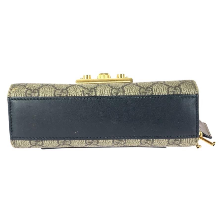 GUCCI グッチ パドロック ベージュ ブラック ゴールド金具 GGスプリームキャンバス/レザー 409487 チェーンショルダーバッグ 601392