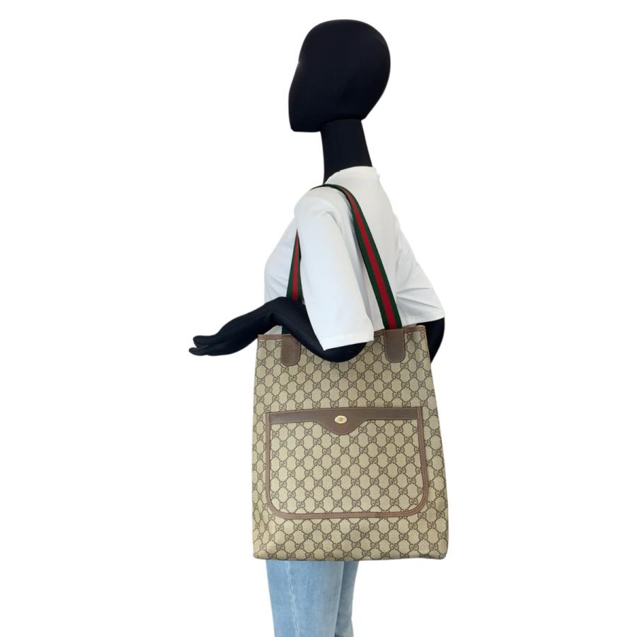 美品 GUCCI グッチ ヴィンテージ シェリーライン GGスプリームキャンバス 39 02 003 トートバッグ ショルダーバッグ レディース 601393 | GUCCI | 06