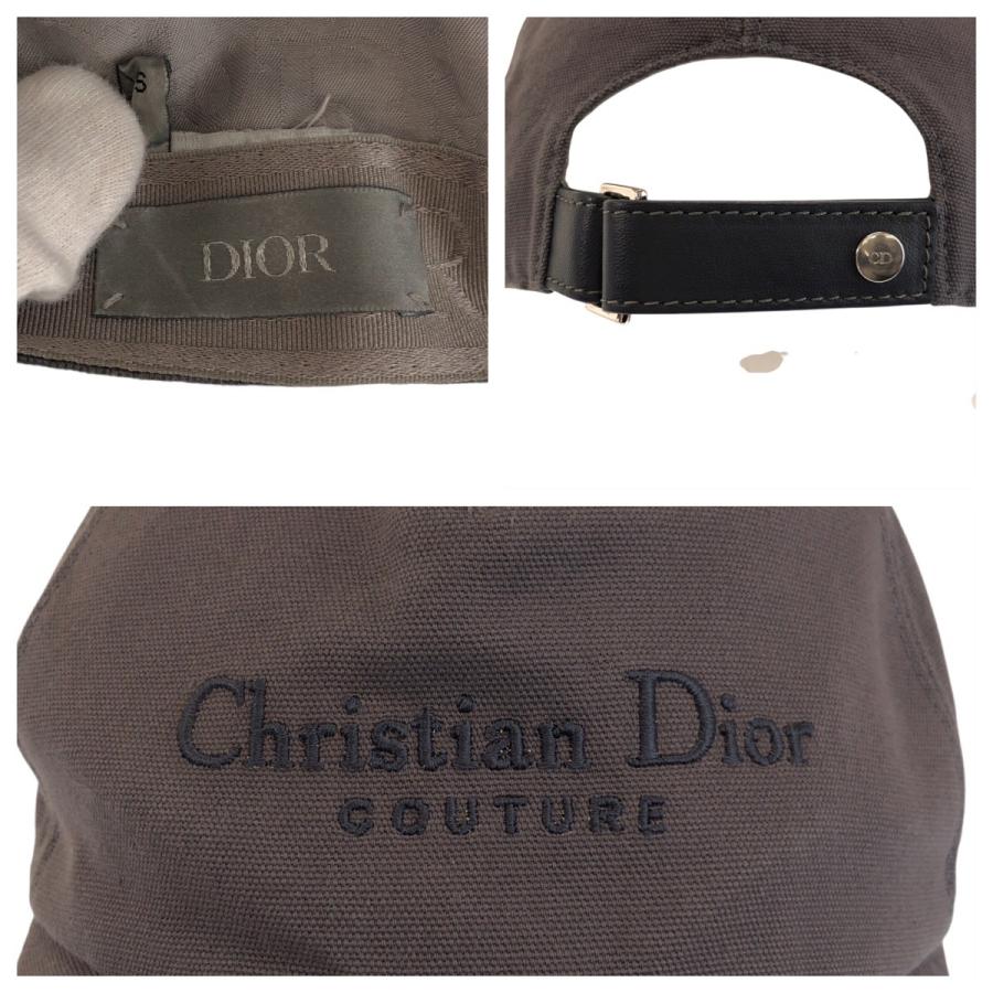 美品 Christian Dior クリスチャンディオール グレー シルバー金具 コットン キャップ 帽子 レディース 601402 |  | 05