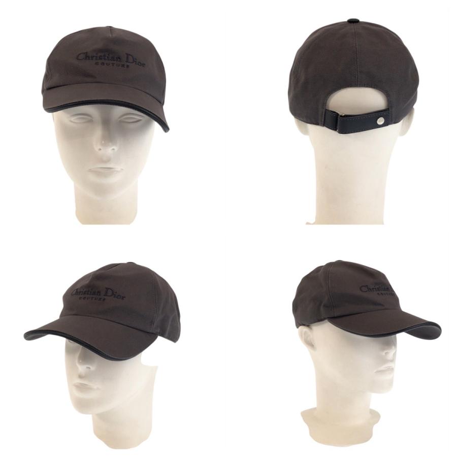 美品 Christian Dior クリスチャンディオール グレー シルバー金具 コットン キャップ 帽子 レディース 601402 |  | 09