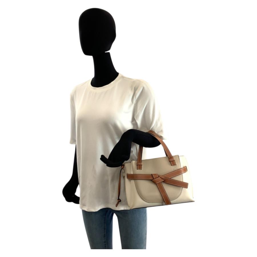 LOEWE ロエベ ゲートトップハンドル ベージュ ブラウン ゴールド金具 レザー ハンドバッグ レディース 601414 | LOEWE | 06