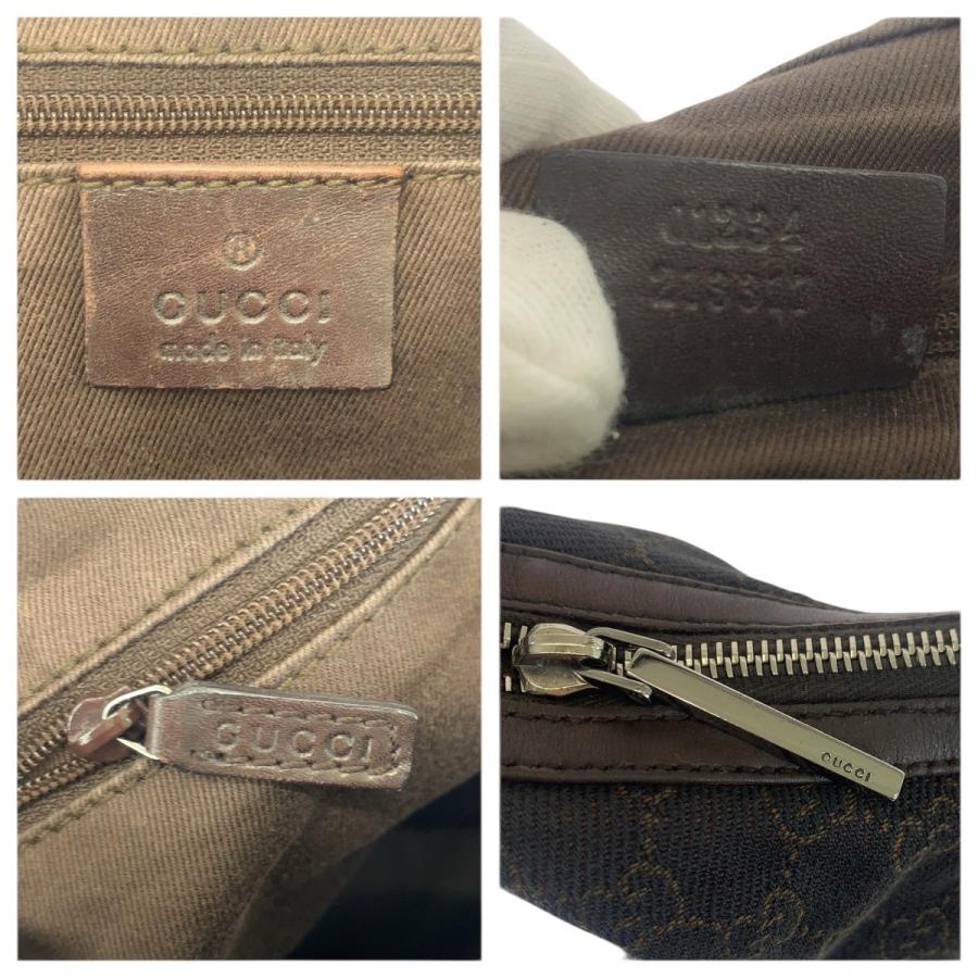 美品 GUCCI グッチ ブラウン ダークブラウン シルバー金具 GGキャンバス/レザー 01234 ショルダーバッグ ハンドバッグ レディース 601491_3