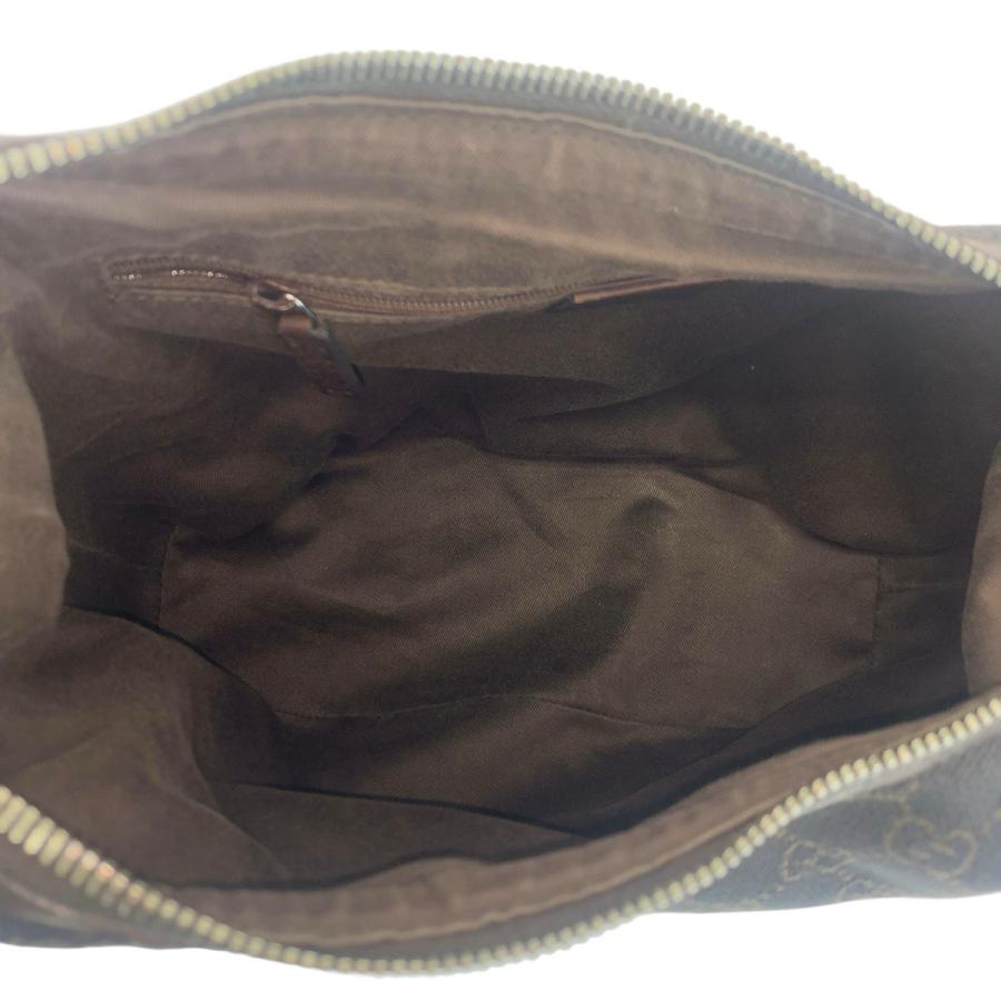 美品 GUCCI グッチ ブラウン ダークブラウン シルバー金具 GGキャンバス/レザー 01234 ショルダーバッグ ハンドバッグ レディース 601491_8