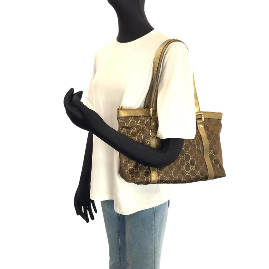 GUCCI（グッチ） アビー ゴールド ブラウン ゴールド金具 GGキャンバス
