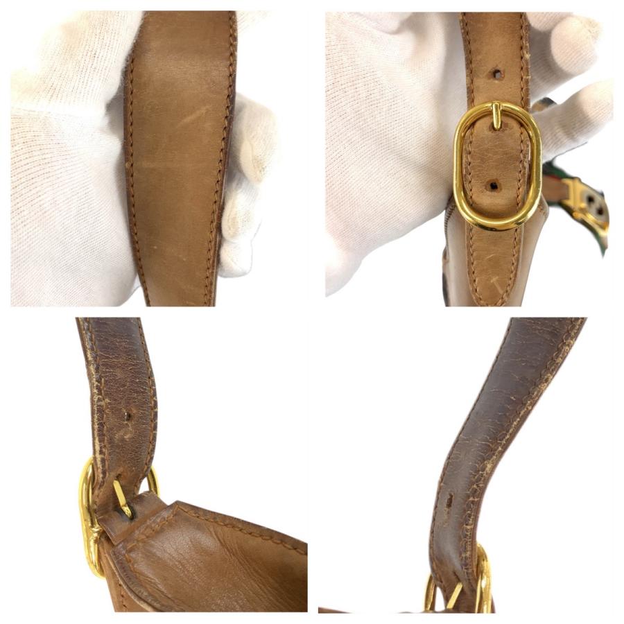 GUCCI グッチ オールドグッチ シェリーライン ブラック ブラウン ゴールド金具 GGキャンバス/レザー ショルダーバッグ ホーボー 601554 | GUCCI | 04