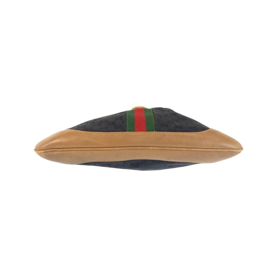 GUCCI グッチ オールドグッチ シェリーライン ブラック ブラウン ゴールド金具 GGキャンバス/レザー ショルダーバッグ ホーボー 601554 | GUCCI | 09