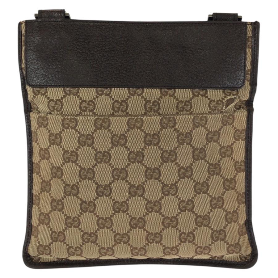 GUCCI グッチ ベージュ ダークブラウン  GGキャンバス/レザー 27639 ショルダーバッグ ポシェット レディース 601555 | GUCCI | 01