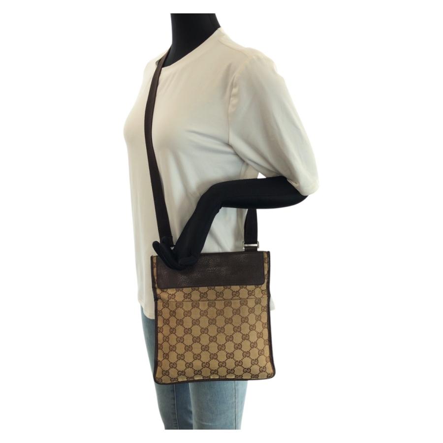 GUCCI グッチ ベージュ ダークブラウン  GGキャンバス/レザー 27639 ショルダーバッグ ポシェット レディース 601555 | GUCCI | 06
