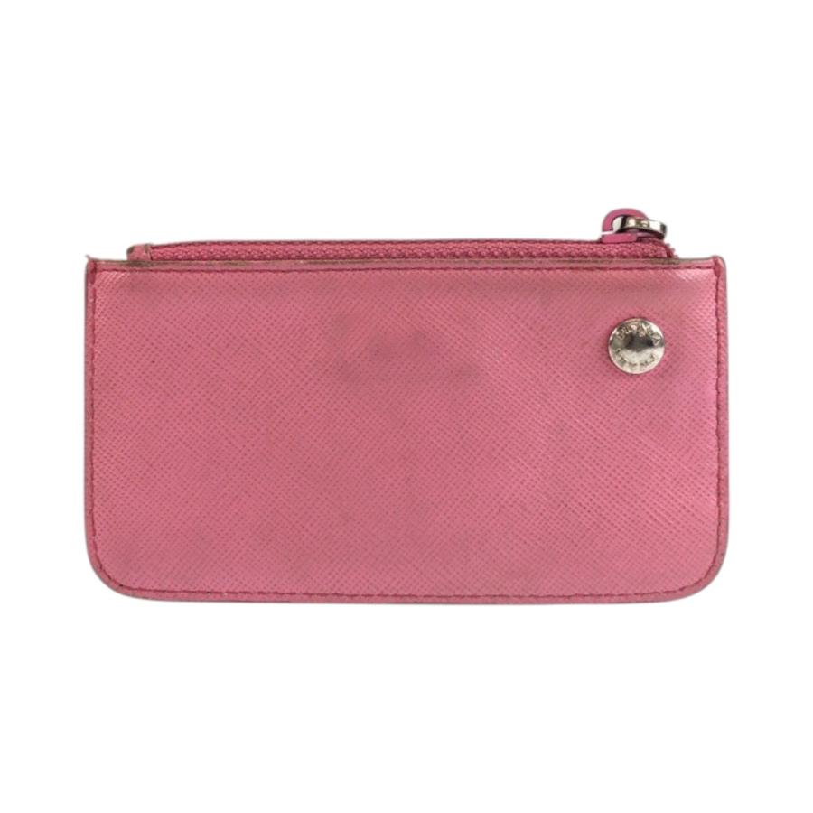 PRADA（プラダ） サフィアーノ 三角ロゴプレート ピンク シルバー金具
