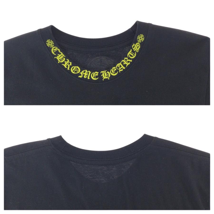 美品 CHROME HEARTS クロムハーツ ネックロゴ サイズXS ブラック イエロー コットン 半袖Ｔシャツ 男女兼用 レディース 601588 |  | 02