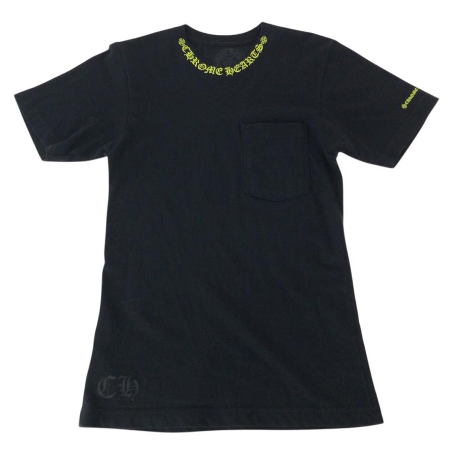 美品 CHROME HEARTS クロムハーツ ネックロゴ サイズXS ブラック イエロー コットン 半袖Ｔシャツ 男女兼用 レディース 601588 |  | 07