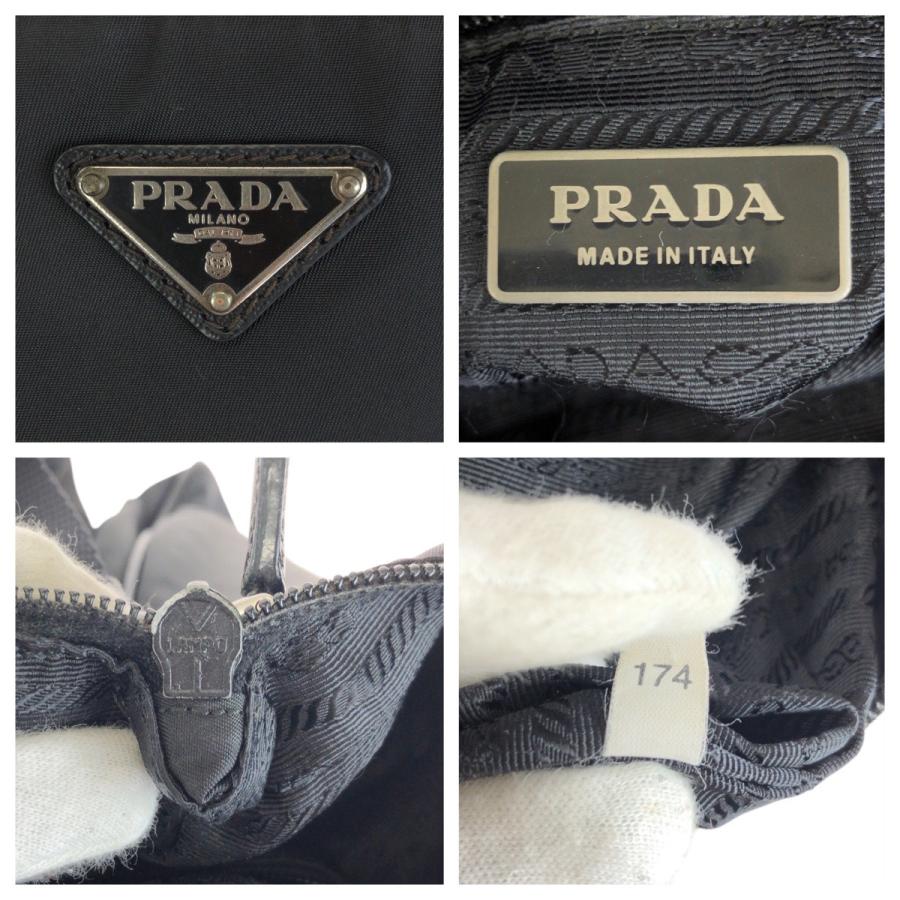 PRADA（プラダ） テスート 三角ロゴプレート ブラック 黒 シルバー金具