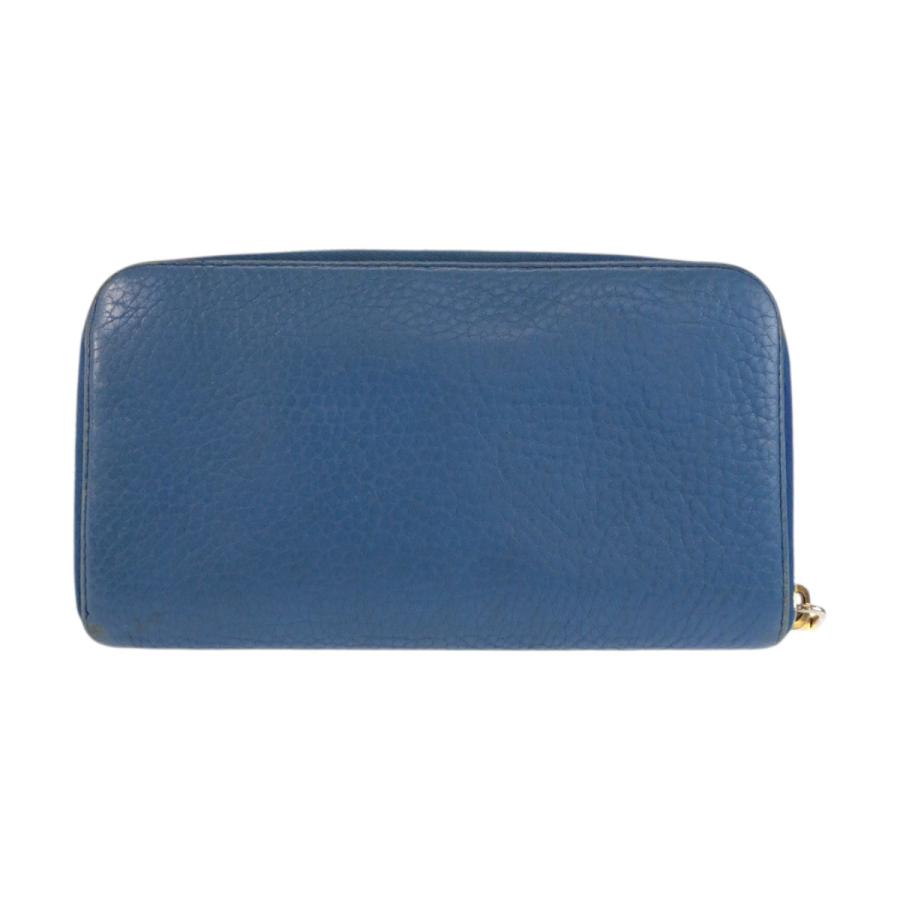 PRADA プラダ ブルー ゴールド金具 レザー 長財布 ロングウォレット レディース 601613 【中古】 PRADA（プラダ） ブルー ゴールド金具 レザー 長財布 ロングウォレット