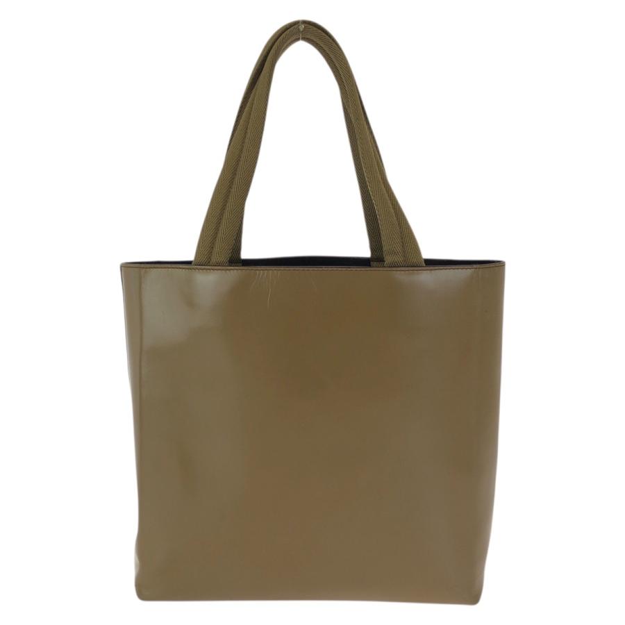 美品 PRADA プラダ ロゴ型抜き カーキ レザー トートバッグ ハンドバッグ レディース 601644 | PRADA | 01