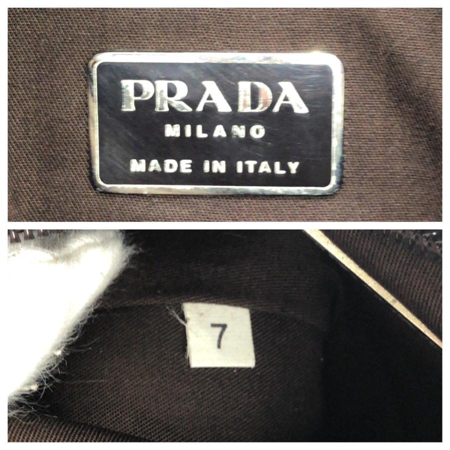 美品 PRADA プラダ ロゴ型抜き カーキ レザー トートバッグ ハンドバッグ レディース 601644 | PRADA | 03