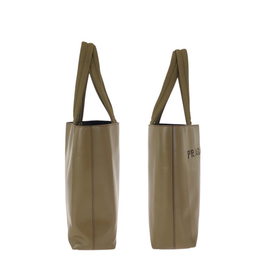 美品 PRADA プラダ ロゴ型抜き カーキ レザー トートバッグ ハンドバッグ レディース 601644 | PRADA | 07