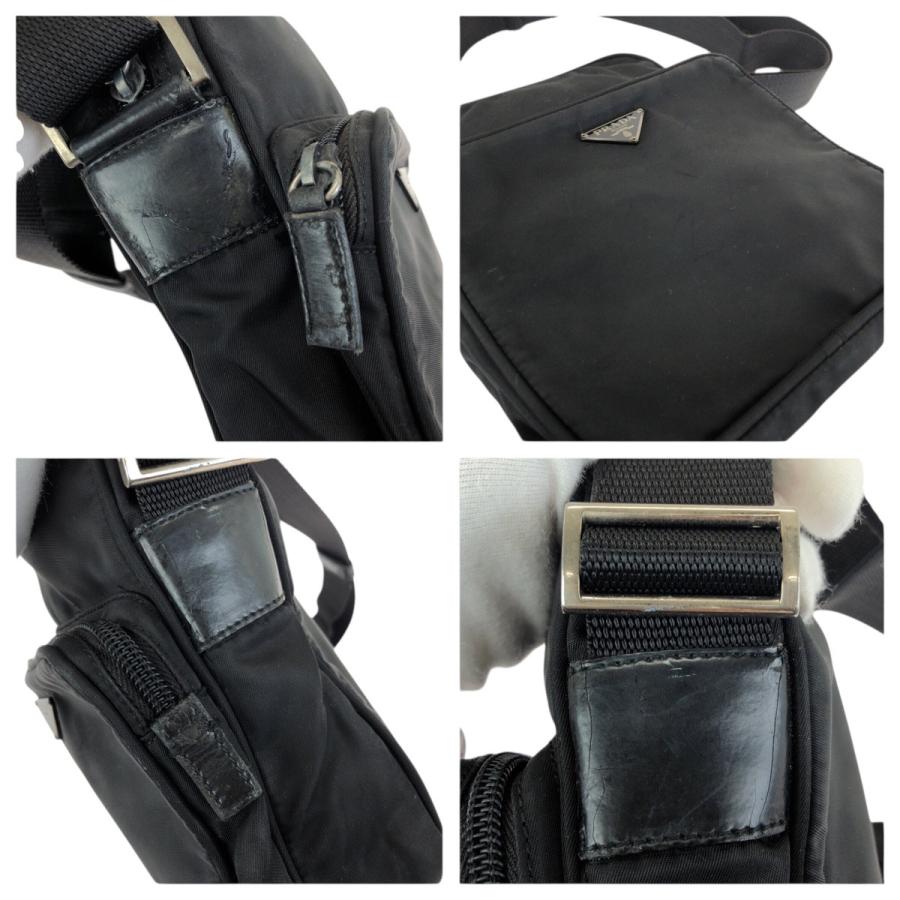 PRADA（プラダ） テスート 三角ロゴプレート ブラック 黒 シルバー金具
