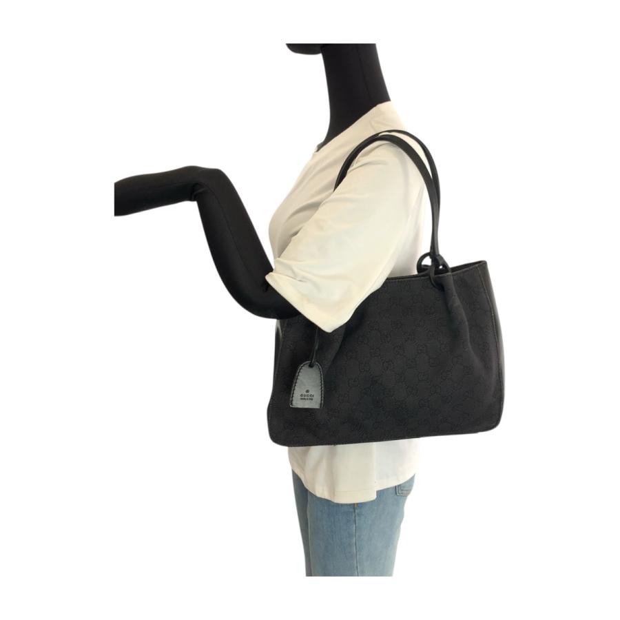美品 GUCCI グッチ ブラック 黒 GGキャンバス/レザー 101919 トート