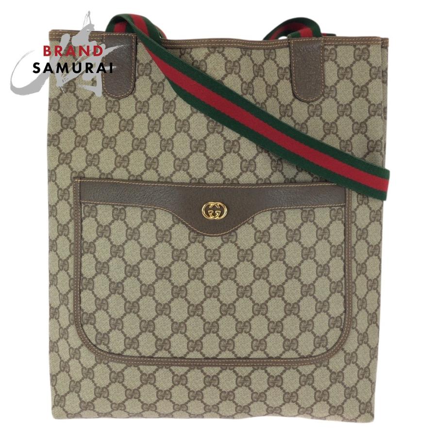 美品 GUCCI グッチ ヴィンテージ オールドグッチ シェリーライン ベージュ ゴールド金具 GGスプリームキャンバス トートバッグ 601663 | GUCCI