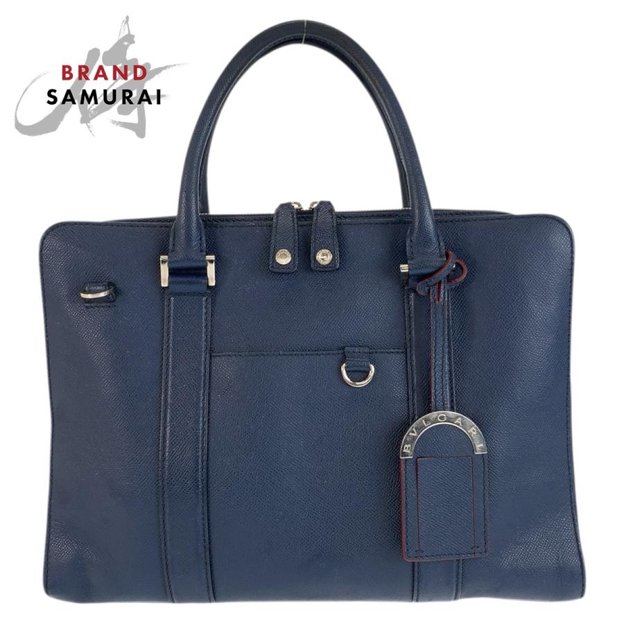 BVLGARI（ブルガリ） ブルガリマン ネイビー シルバー金具 レザー MM