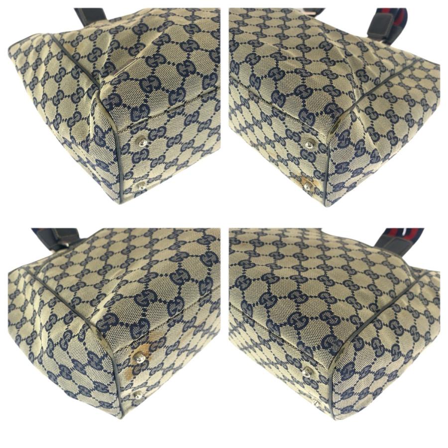 GUCCI グッチ シェリーライン ネイビー シルバー金具 GGキャンバス/レザー 145758 トートバッグ ショルダーバッグ レディース 601697 | GUCCI | 02