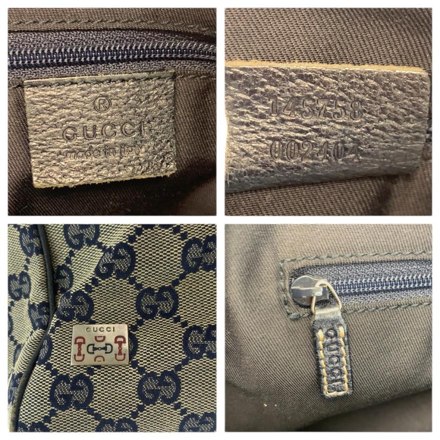 GUCCI グッチ シェリーライン ネイビー シルバー金具 GGキャンバス/レザー 145758 トートバッグ ショルダーバッグ レディース 601697 | GUCCI | 03
